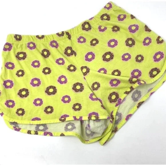 Target Xhilaration Sleep Shorts Sprinkle Donut Print Size Medium Lime Green B7 - Picture 3 of 6
